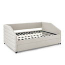 Elegant Daybed With Trundle Upholstered Tufted Sofa Bed