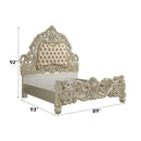 Sorina - Eastern King Bed - PU & Antique Gold Finish - Atlantic Fine Furniture Inc