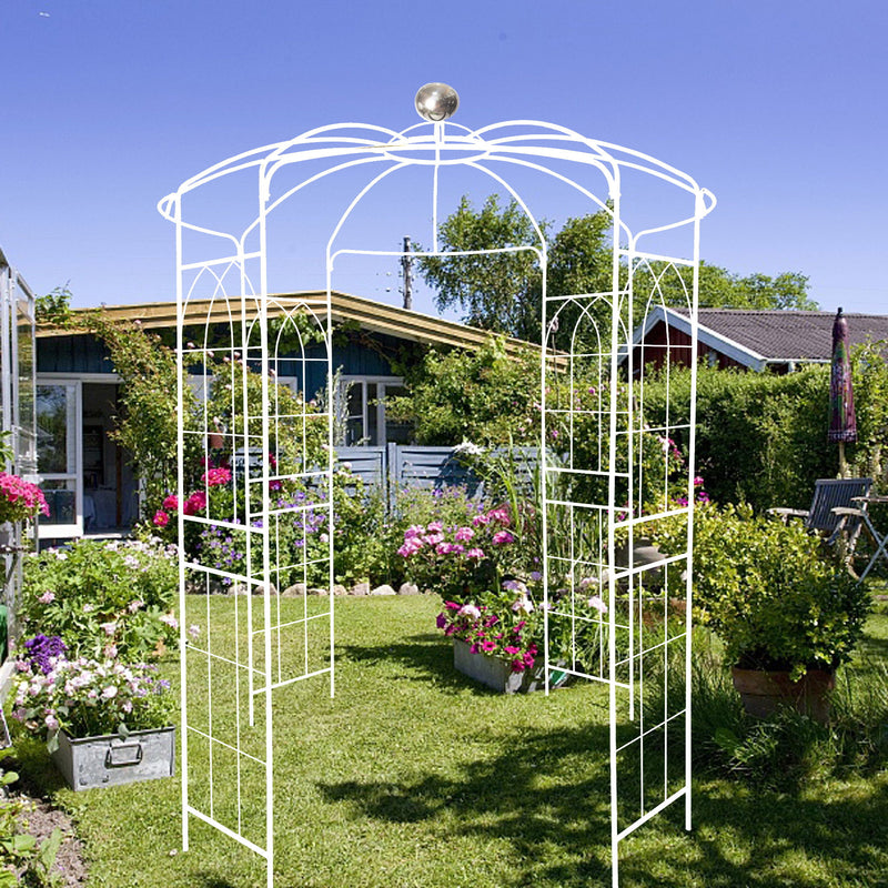 Metal Garden Arch Iron Garden Arbors Gazebo Dia High Birdcage Shape Pergola Pavilion For Wedding Ceremony