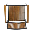 Vermilion - Outdoor Dining Chair With Vertical Slat And Wooden Arm