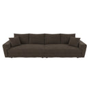 Plush Corduroy 4 Seat Sofa, Modern Comfy Upholstered Sofa Cloud Couch, Deep Seat Couches With Soft Pillows