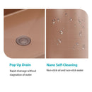 19" X 15" Stainless Steel Bathroom Sink With Pop Up Drain, Nano Surface - Rose Gold