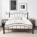 King Size Metal Bed Frame with Headboard and Footboard  Bronze