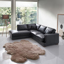 Geralyn - Sectional Sofa With 2 Pillows - Black Leather