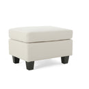 Springfield - Ottoman Contemporary Design Fabric Birch Wood Legs - Beige