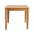 Outdoor Square Side Table With Slatted Top And Wood Frame - Teak