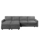 Convertible Sectional Sofa With Storage Chaise Lounges And USB Ports