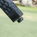 Outdoor Patio Wicker Dining Set With Acacia Wood Top