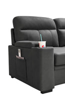 Kaden - Sleeper Sectional Sofa Chaise With Storage Arms And Cupholder