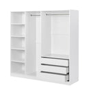 Doorless Storage Wardrobe For Dedroom With Shelves And 3 Drawers