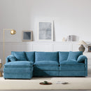 Modular Sectional With Deep And Wide Seat, Cloud Couch Set With Double Cushions Sofa With Movable Ottoman