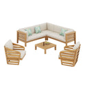 Royal - Acacia 6 Piece Sofa Sectional Sets - Beige
