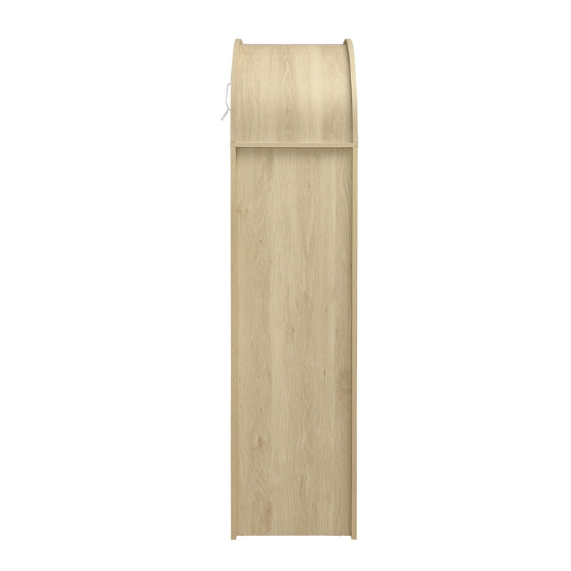 Tall Arched Kitchen Pantry, Modern Farmhouse Wood Kitchen Storage Cabinets, Arched Storage Display Cabinet With Adjustable Shelves, Versatile Cupboard For Kitchen, Dining Room, Living Room - Natural