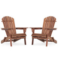 Lounge Patio Chair For Garden Outdoor Wooden Folding Adirondack Chair (Set of 2) Solid Cedar Wood Lounge Patio Chair For Garden