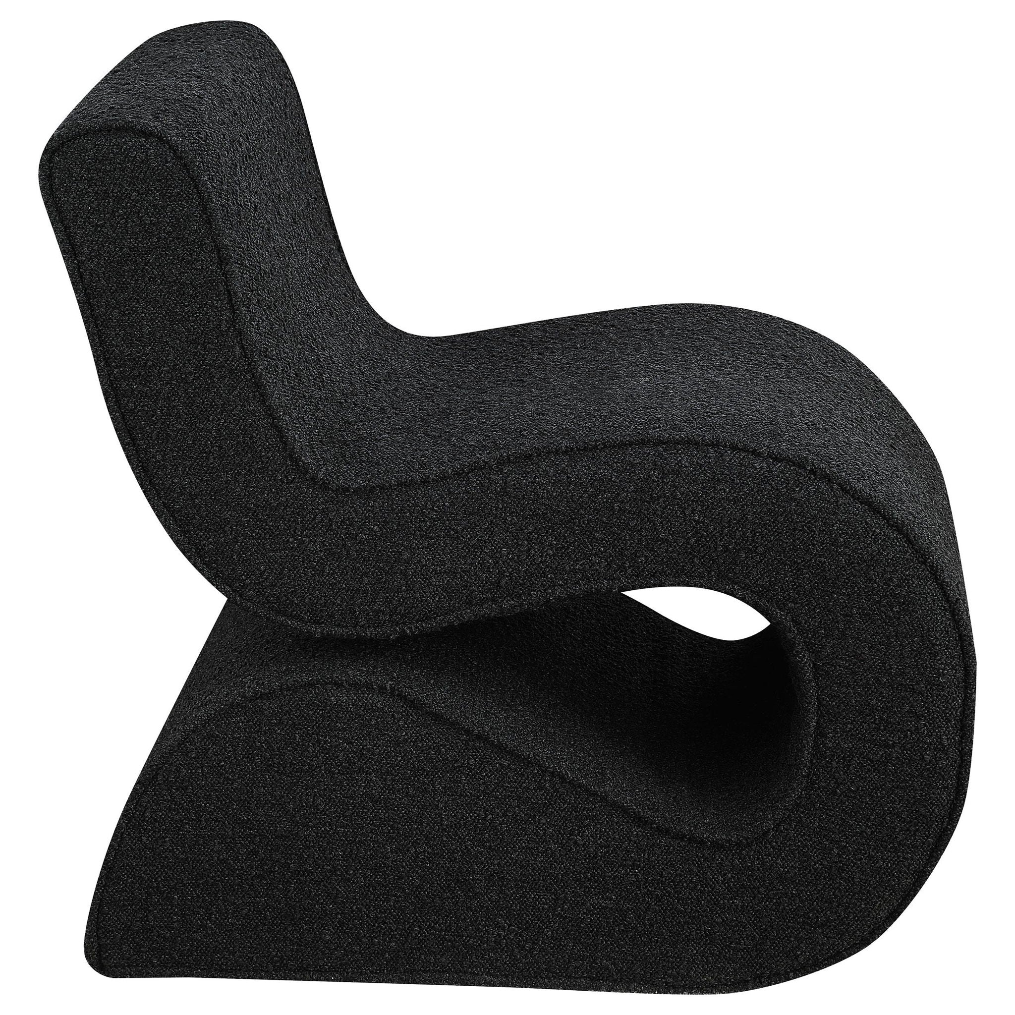 Ronea Boucle Upholstered Armless Curved Chair Charcoal - Atlantic Fine Furniture Melbourne FL