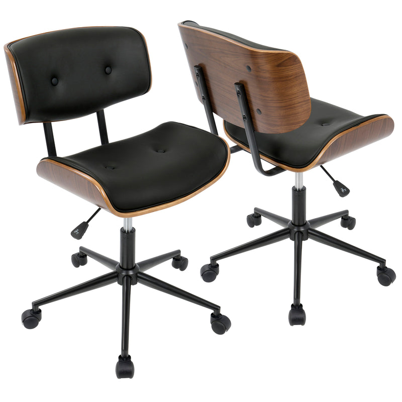 Lombardi - Mid Century Modern Adjustable Office Chair With Swivel