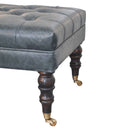 Buffalo - Leather Ottoman With Castor Legs