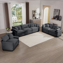 Elegant Corduroy Oversized Sectional Sofa Set With Deep Seats And Flexible Layout