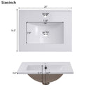 Modern Small Bathroom Vanity Cabinet With Ceramic Basin, Ample Storage, 1 Soft Close Door