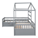 L Shape Platform Bed With 3 Storage Drawers