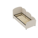 Modern Velvet Upholstered Daybed With Additional Bed Frame