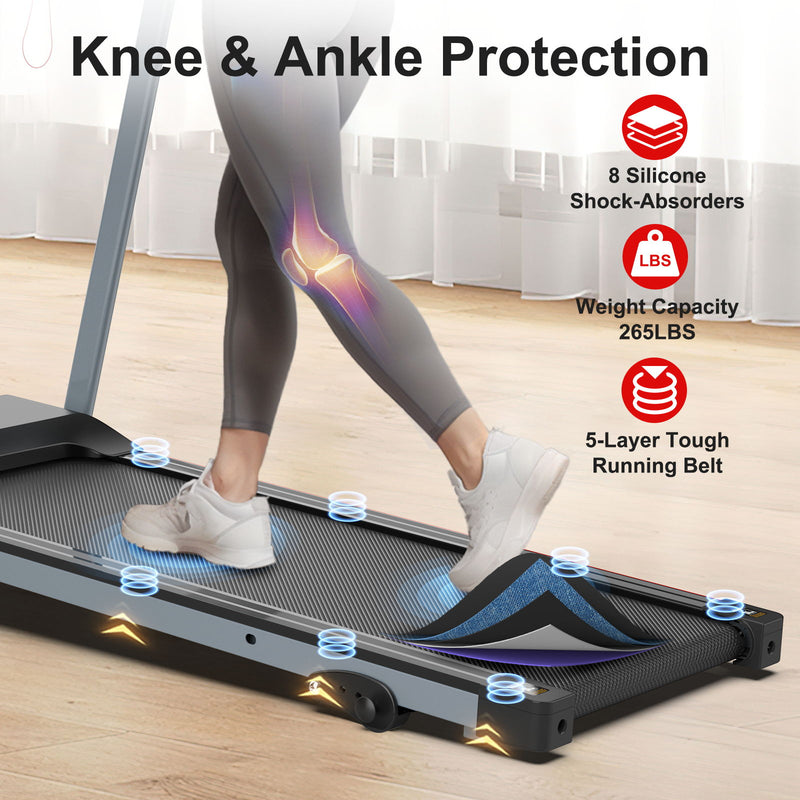 Folding Treadmill With Incline 2.5Hp 12Km / H Electric Treadmill For Home Foldable, Bluetooth Music Cup Holder Heart Rate Sensor Walking Running Machine For Indoor Home Gym Exercise Fitness