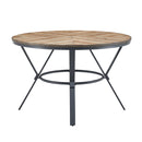 Modern Style Indoor Dining Round Table With Metal Legs - Light Birch