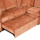 Modular L-Shaped Sectional Sofa Bed With Pull-Out Sleeper, Cup Holders, And Storage