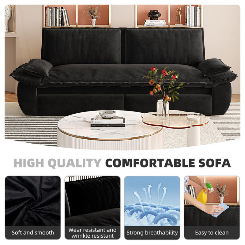 Pull Out Sleeper Sofa Bed, 3 In 1 Multi Functional