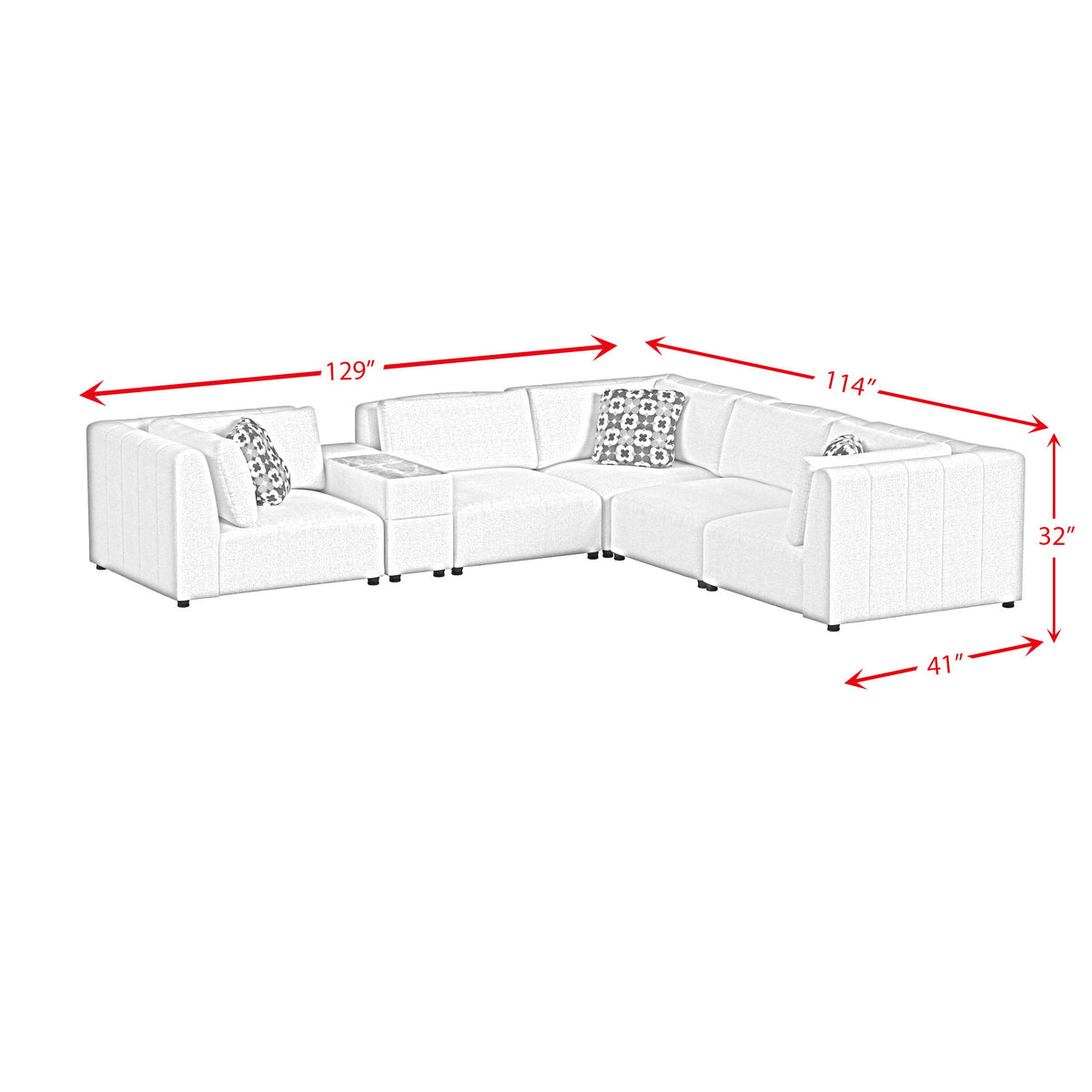 Zandara Modular Set Sectional in Beige by Elements International, view 24