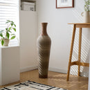 Tall Vase - Brown Decorative Floor Vase, Classic Neat Floor Vase Tall Freestanding Flower Holder, Artificial Rattan Vase, Floor Vase, Flower Holder For Home Decor - Gray