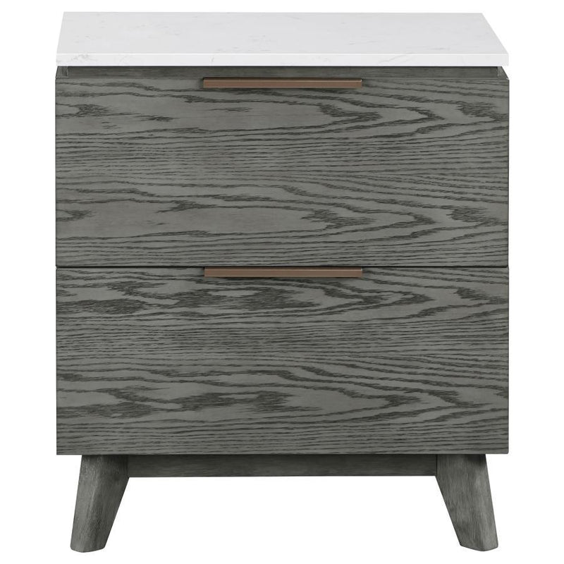 Nathan - 2-Drawer Nightstand - Gray