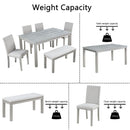 Dining Table Set With Crystal Decoration And Upholstered Chairs