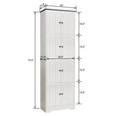 Tall Storage Cabinet With 8 Doors And 4 Shelves, Wall Storage Cabinet For Living Room, Kitchen, Office, Bedroom, Bathroom