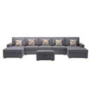 Nolan - Fabric 6 Piece Sectional Sofa With Pillows And Interchangeable Legs