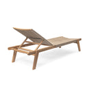 Catania - Outdoor Rope Chaise Lounge (Set of 2) - Teak / Beige