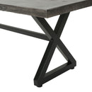 Modern Aluminum Outdoor Dining Bench With X Base