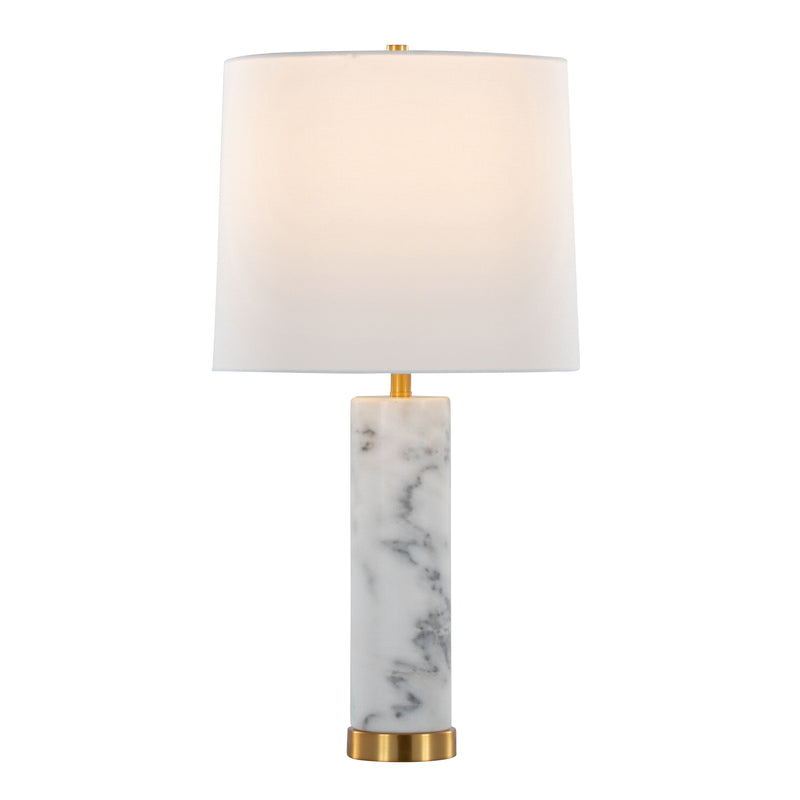 Marabella - Contemporary Marble Table Lamp (Set of 2) - Brass / White