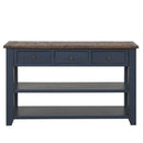 49'' Rectangular Solid 3 Drawer 2 Shelf Console Table - Blue