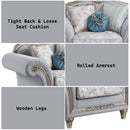 Pelumi - Chair - Light Gray Linen & Platinum - Finish - Atlantic Fine Furniture Inc