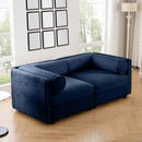 Stylish Chenille Sofa With Storage Seat And Cylindrical Backrest