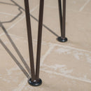 Dione Outdoor Industrial Acacia Wood Bar Set With Metal Frame And Slat Paneling - Brown