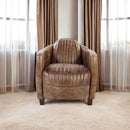 Brancaster - Chair - Retro Brown Top Grain Leather & Aluminum - Atlantic Fine Furniture Inc