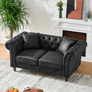 Chesterfield Loveseat, High Tech Fabric Roll Armrest