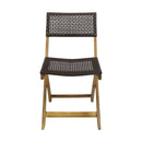 Bistro Foldable Chair With Wicker Backrest