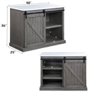 Gauri - Kitchen Island - Marble Top Top & Gray Oak