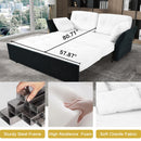Modern Convertible Sleeper Sofa Bed With Pull-Out Queen Design, Side Storage & Thick Cushions