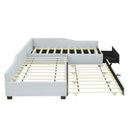 Upholstered Double Daybed With Trundle And Drawer