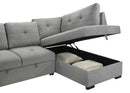 Roanne - Fabric Upholstered Sleeper Sectional Sofa - Gray