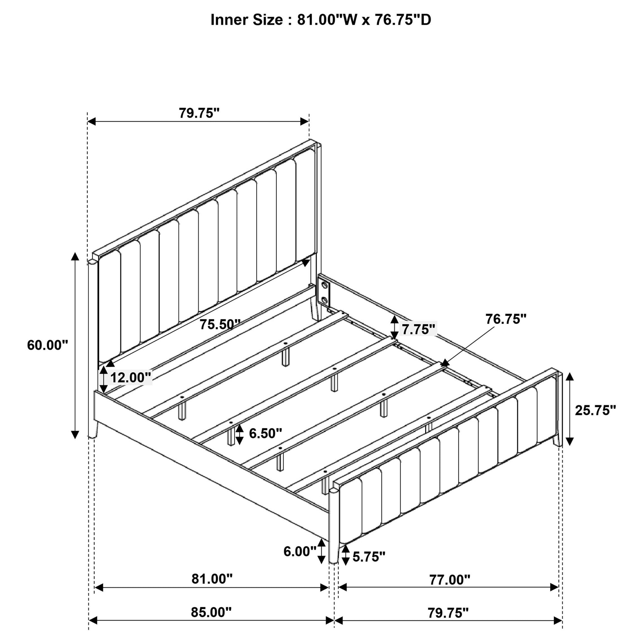 Brookmead 4-piece Upholstered Eastern King Bedroom Set Black
